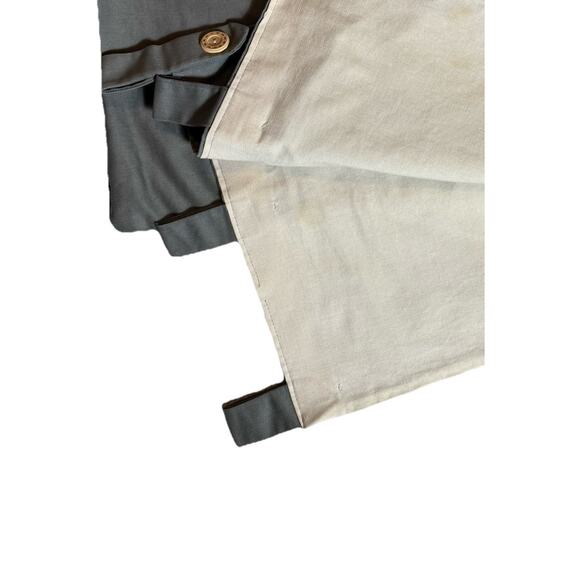 3 Custom Made Tab Top Drapes Curtains Panels Green Lined High End Set Cotton - Picture 6 of 8